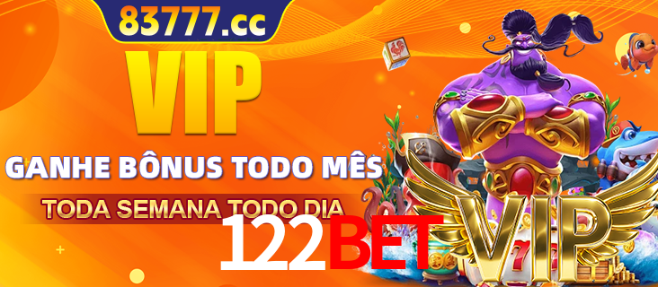 Banner promocional do 122BET oferecendo 100% de recompensas adicionais contínuas para quem fizer o login diário (Daily sign-in), com um mascote de coelho.