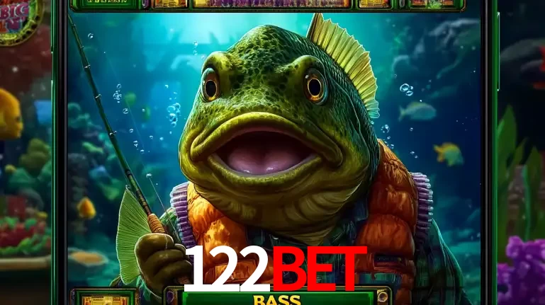 Personagem de peixe pescador do popular jogo de slot com tema de pescaria, uma das emocionantes opções de caça-níqueis para jogar e ganhar no cassino 122BET.